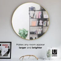 Umbra Hubba Round Metal Wall Mirror,Brass