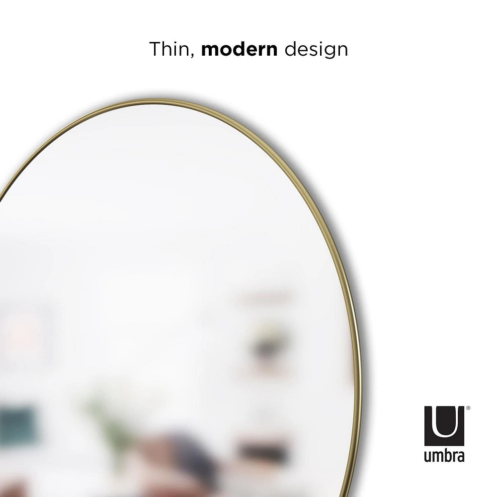 Umbra Hubba Round Metal Wall Mirror,Brass