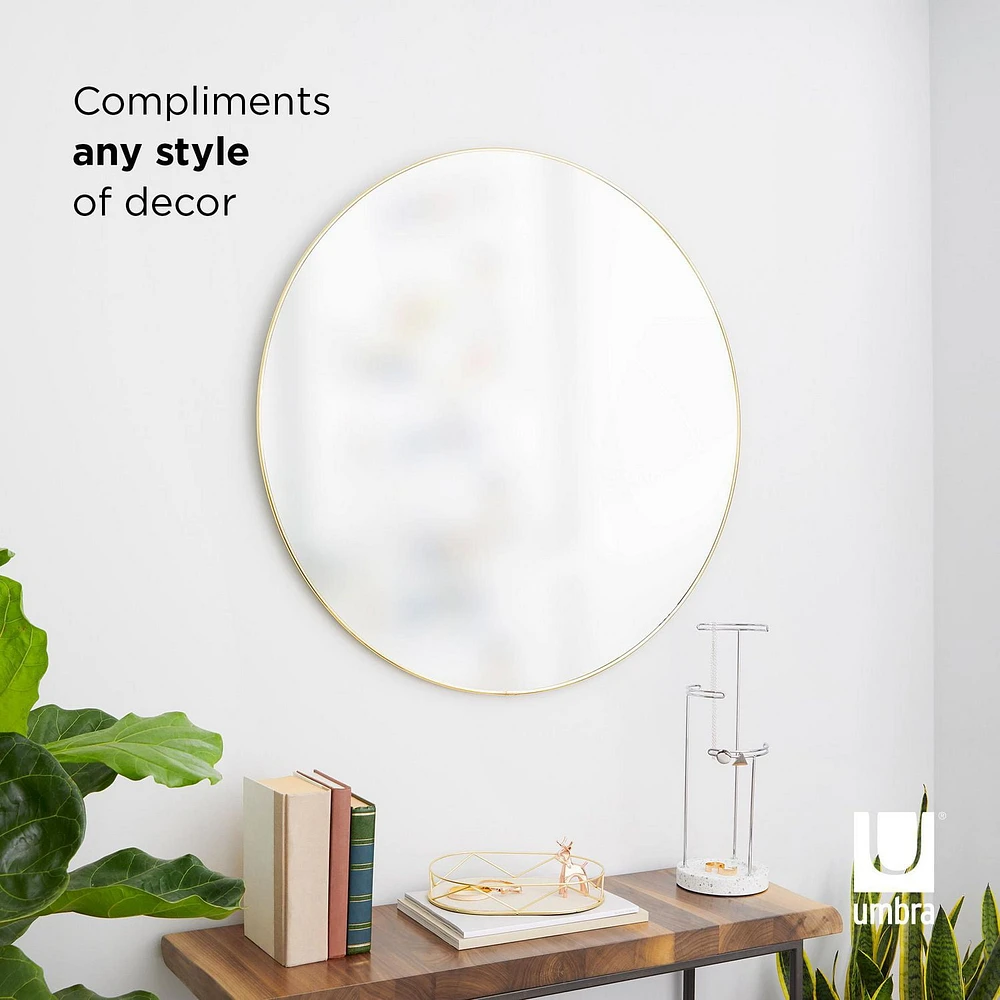 Umbra Hubba Round Metal Wall Mirror,Brass