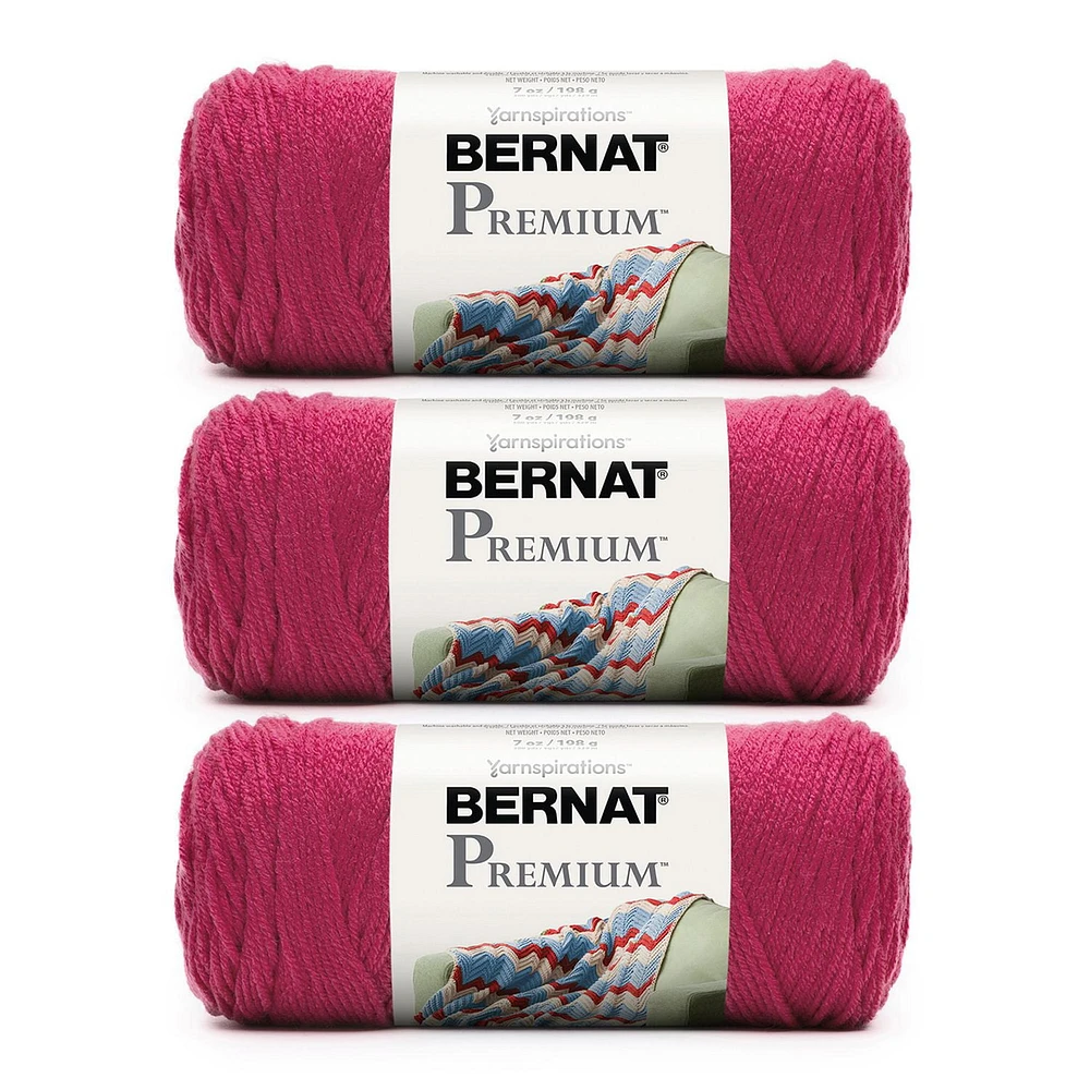 Bernat® Premium™ Yarn (3 Pack), Acrylic #4 Medium, 7oz/198g, 360 Yards