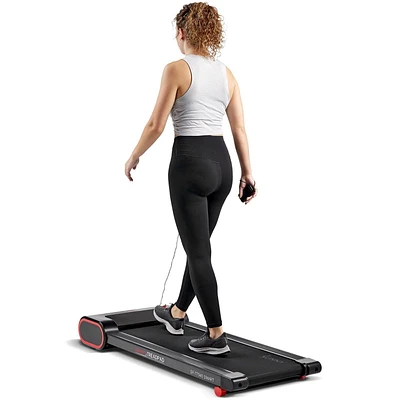 Sunny Health & Fitness Slim Under Desk Walking Running Treadpad with Remote Control, Improved Safety, Energy-Efficient Design, and SunnyFit® App Enhanced Bluetooth Connectivity