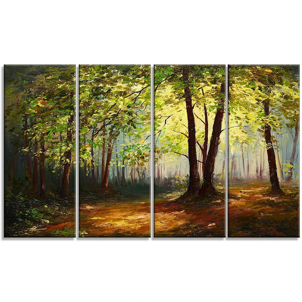 Design Art Summer Forest Multipanel Landscape Large Metal Wall Art