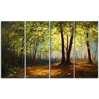 Design Art Summer Forest Multipanel Landscape Large Metal Wall Art