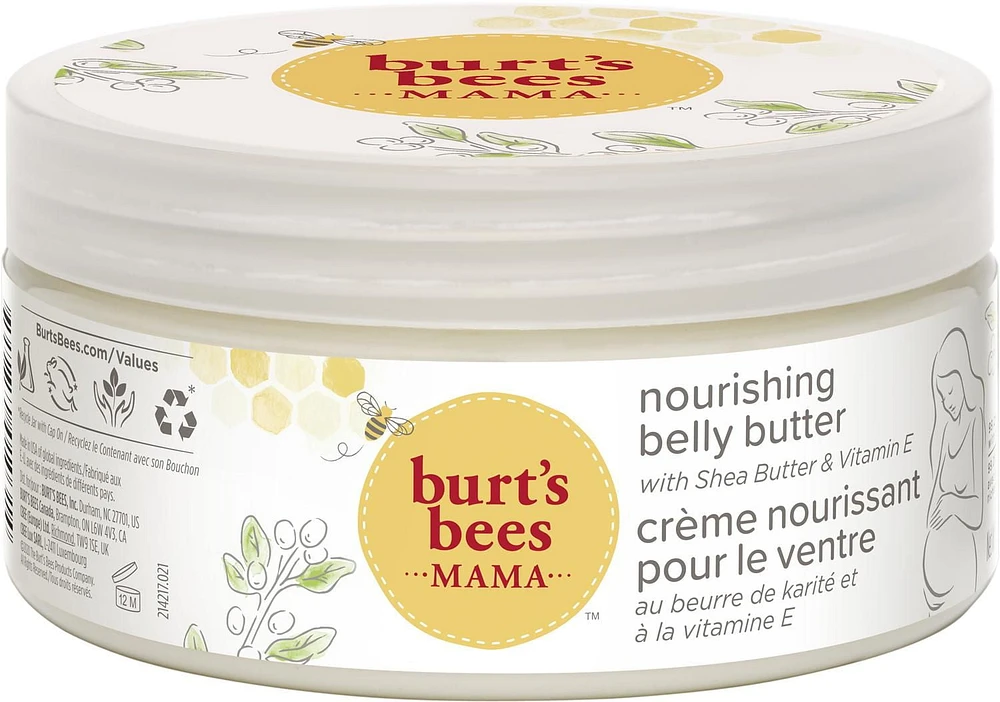 Burt's Bees Mama Bee Belly Butter, Fragrance Free Lotion,