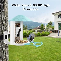 Bird Feeder with Camera, Netvue Birdfy Smart Bird Feeder with Free AI Identify for Bird Watching, Blue (Birdfy+Solar)