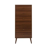 Prepac Milo Mid Century Modern Tall 6-Drawer Chest, Cherry