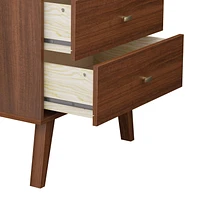 Prepac Milo Mid Century Modern 4-Drawer Chest, Cherry