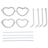 Way To Celebrate Heart Shaped Glasses and Light-up Glow Sticks for Kids Valentine's Day Party Favor