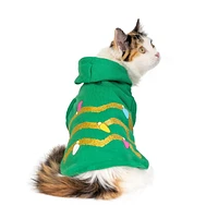 Vibrant Life Green Holiday Christmas Tree Pet Hoodie - Sweat à capuche pour chien et chat