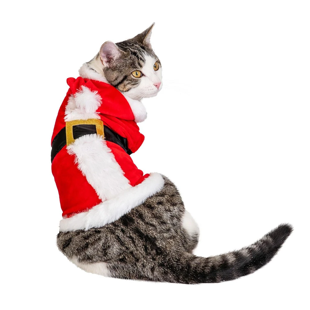 Vibrant Life Red Santa Suit Hoodie with belt and buckle - Dog and Cat Hoodies