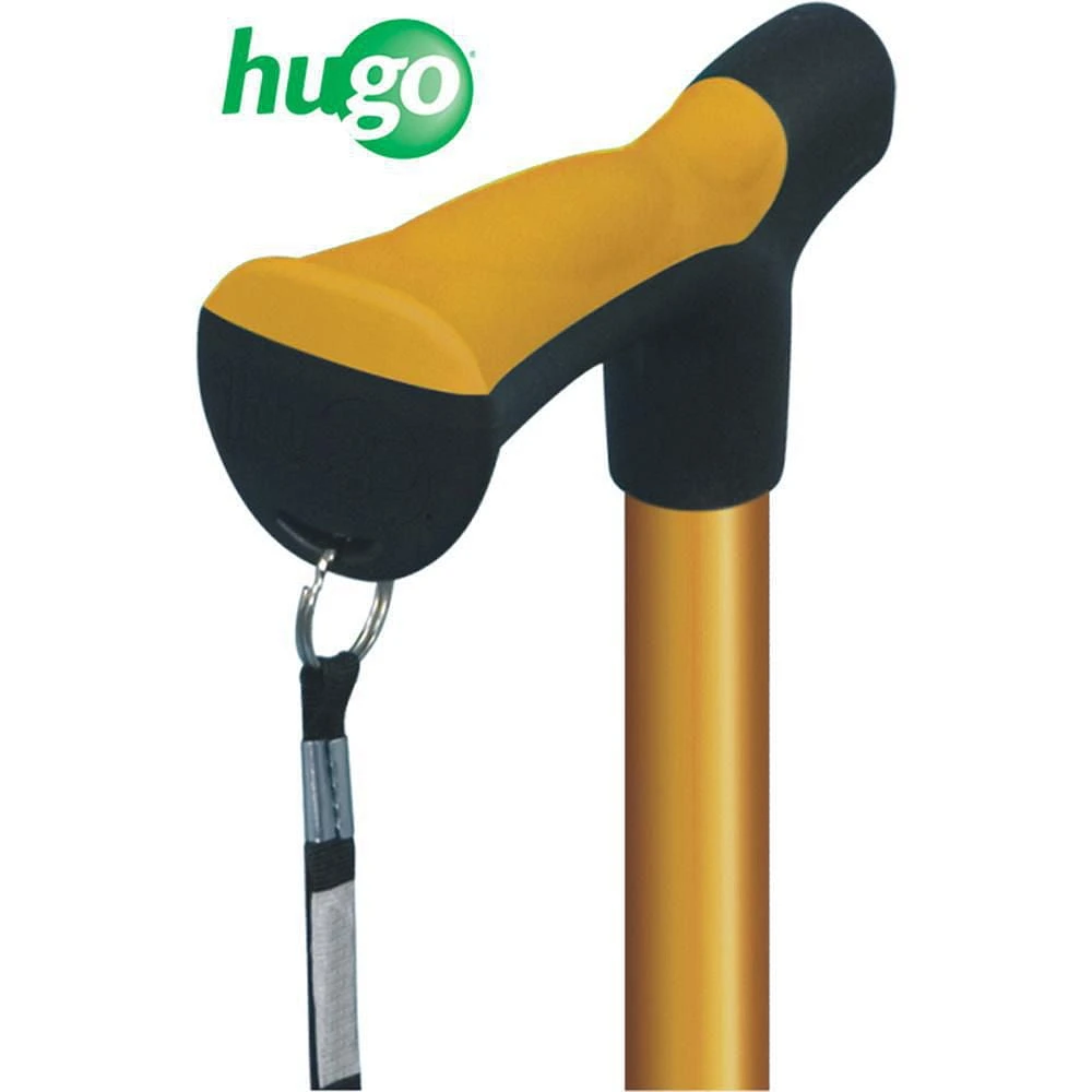 Hugo Amber Adjustable Folding Cane with Reflective Strap