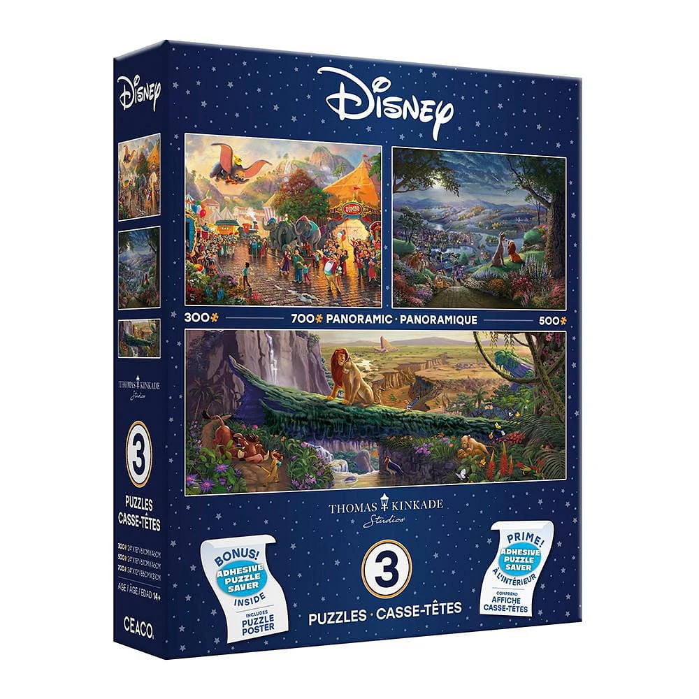 Ceaco Disney 3 In 1 Classic Multipack Jigsaw Puzzle