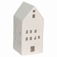 Holiday Time 6.5" LED  White Ceramic House Decor