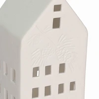 Holiday Time 6.5" LED  White Ceramic House Decor