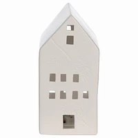 Holiday Time 6.5" LED  White Ceramic House Decor