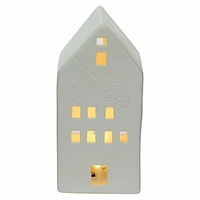 Holiday Time 6.5" LED  White Ceramic House Decor