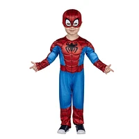 MARVEL Spidey Official Toddler Halloween Costume - Premium Quality Padded Jumpsuit and Fabric Mask