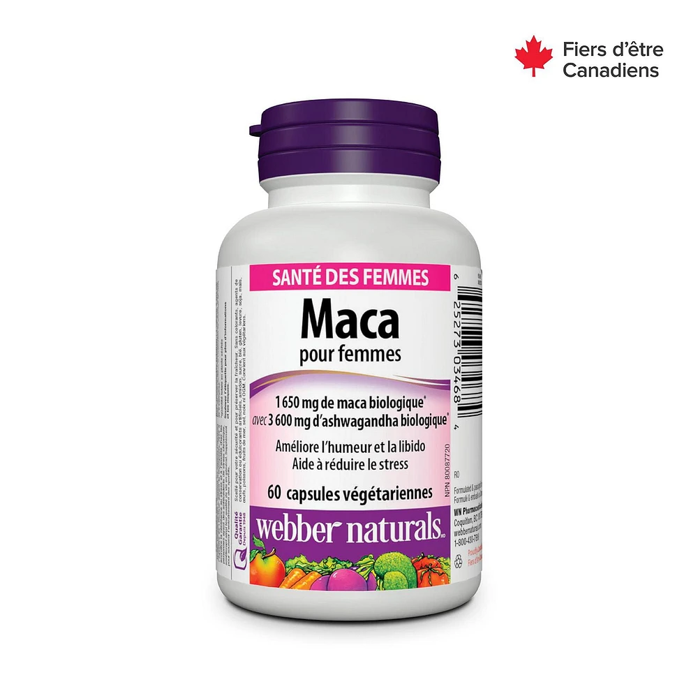 webber naturals Maca pour femmes 1650 mg 60 CAPSULES