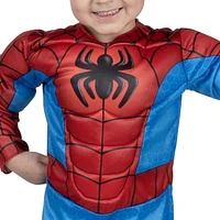 MARVEL Spidey Official Toddler Halloween Costume - Premium Quality Padded Jumpsuit and Fabric Mask