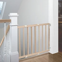 North States Swinging Hardware Mount Deluxe Wood Stairway Baby or Pet Safety Gate