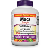 Webber Naturals® Maca Energy with Ginseng 500/200 mg, 150 Vegetarian Capsules