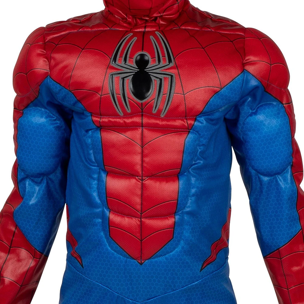 MARVEL Spider-Man Official Youth Halloween Costume - Premium Quality Padded Jumpsuit with Pull On Fabric Mask