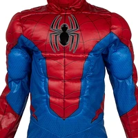 MARVEL Spider-Man Official Youth Halloween Costume - Premium Quality Padded Jumpsuit with Pull On Fabric Mask