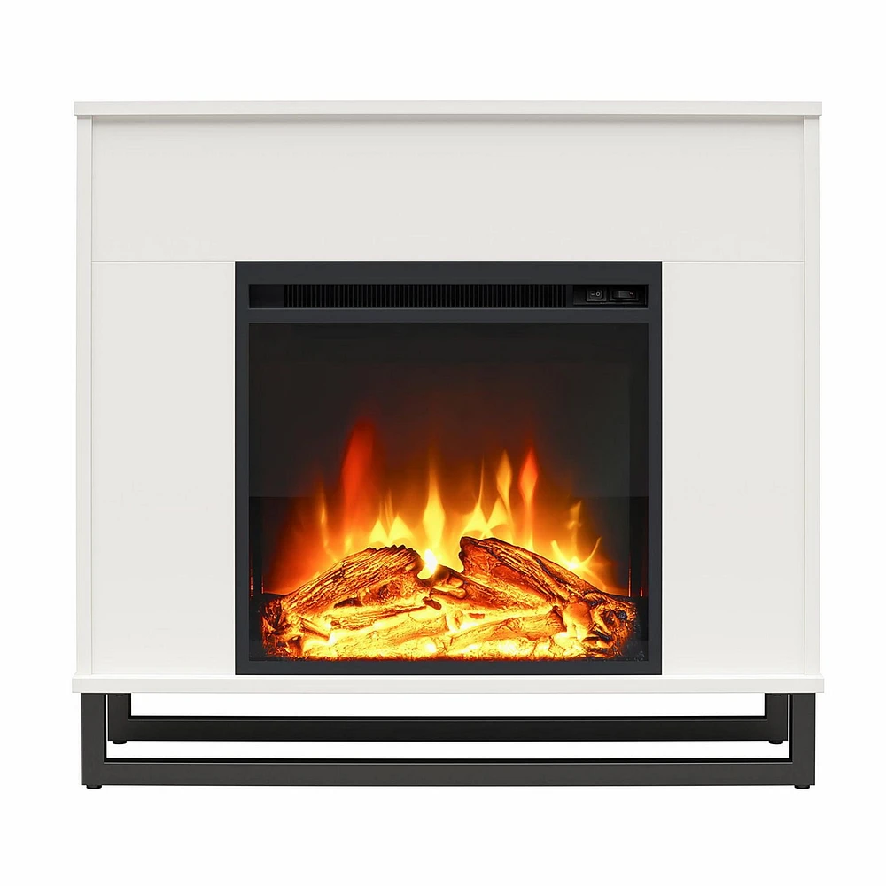 Ameriwood Home Ratcliff Electric Fireplace Mantel, White