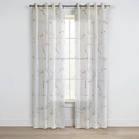 Siena Sheer Grommet Curtain Panel Pair 52" x 84" each in Coral