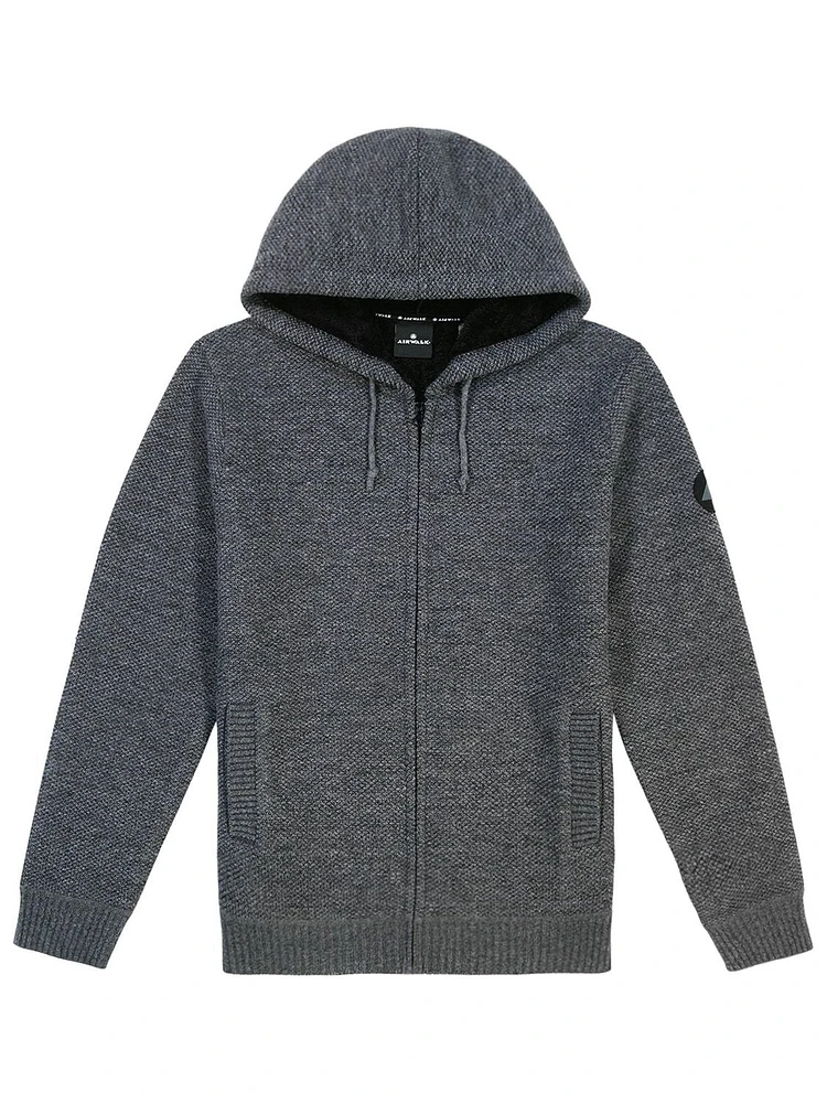 AIRWALK FULL ZIP WAFFLE SWEATER