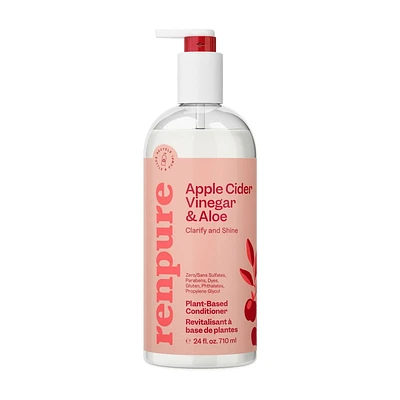 Renpure Apple Cider Vinegar & Aloe Conditioner, Plant-Based – Clarifies, Removes Residue and Nourishes for Shiny, Healthy Hair – For Dull Hair - 24 Fl Oz, Clarify & Shine Conditioner