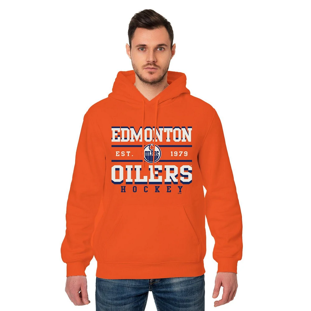 Sweat à capuche à manches longues pour hommes des Oilers d'Edmonton de la LNH *Exclusivité en ligne