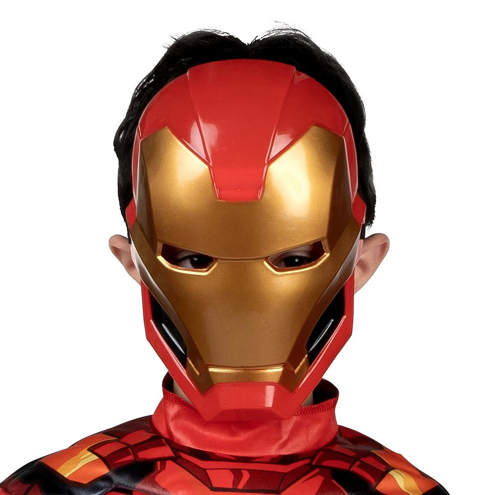 MARVEL Iron Man Official Youth Halloween Costume - Premium Quality Padded Jumpsuit with Plastic Mask