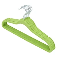 10 Piece Velvet Hanger, Green