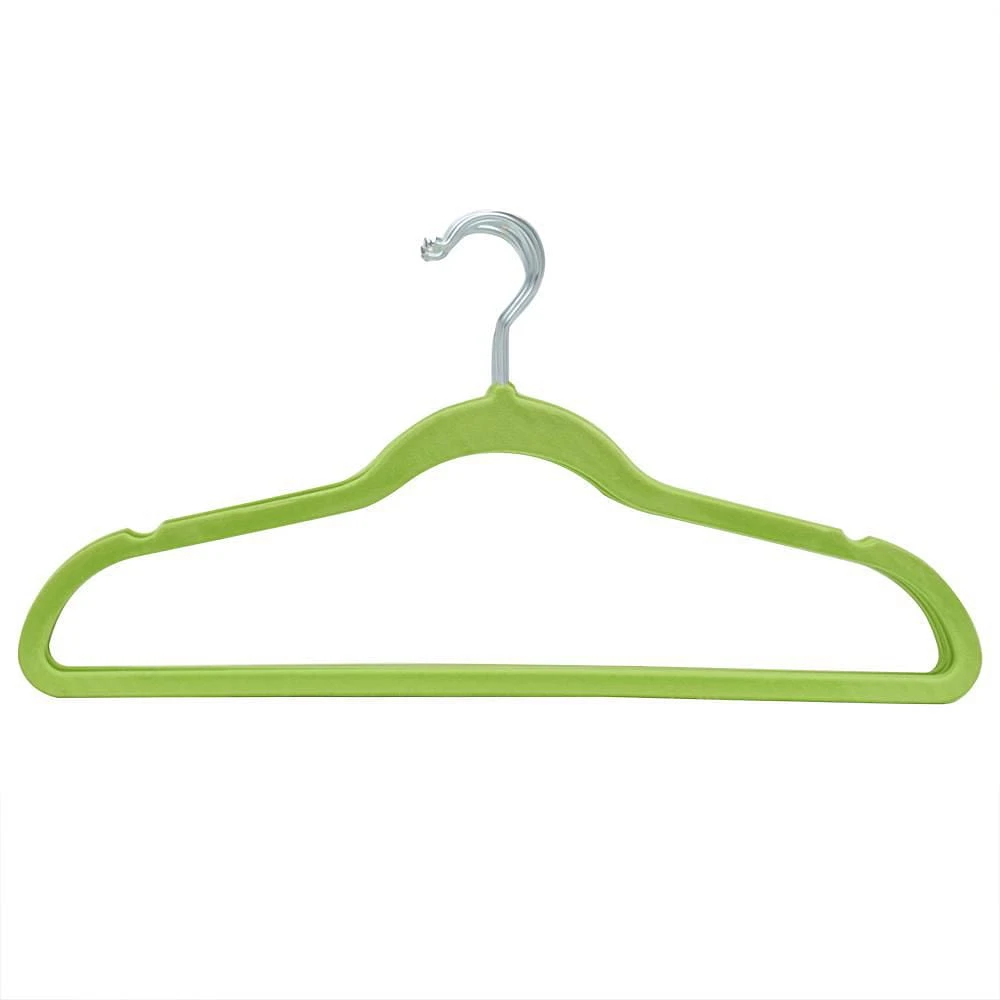 10 Piece Velvet Hanger, Green