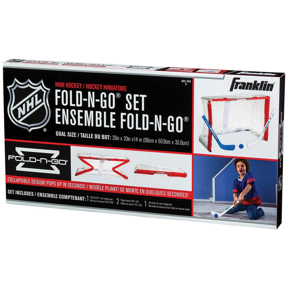 Franklin Sports NHL Fold-N-Go Mini Hockey Goal Set