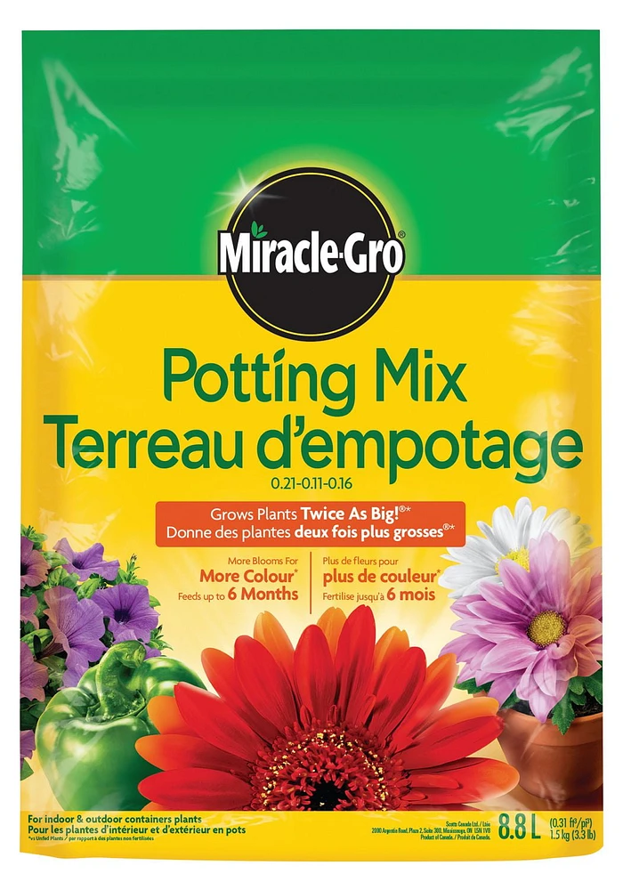 Miracle-Gro Potting Mix - 8.8L, Grows Plants Twice as Big