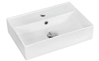 American Imaginations -in. W Wall Mount White Bathroom Vessel Sink Set For 1 Hole Center Faucet AI