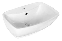 American Imaginations -in. W Above Counter White Bathroom Vessel Sink Set For 1 Hole Center Faucet AI