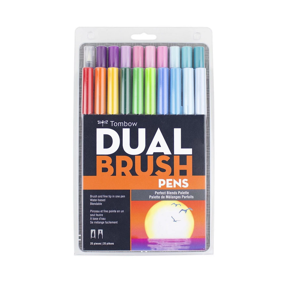 Tombow Dual Brush Pen Art Markers, Perfect Blends, 20-Pack