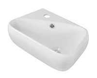 American Imaginations -in. W Above Counter White Bathroom Vessel Sink Set For 1 Hole Left Faucet AI