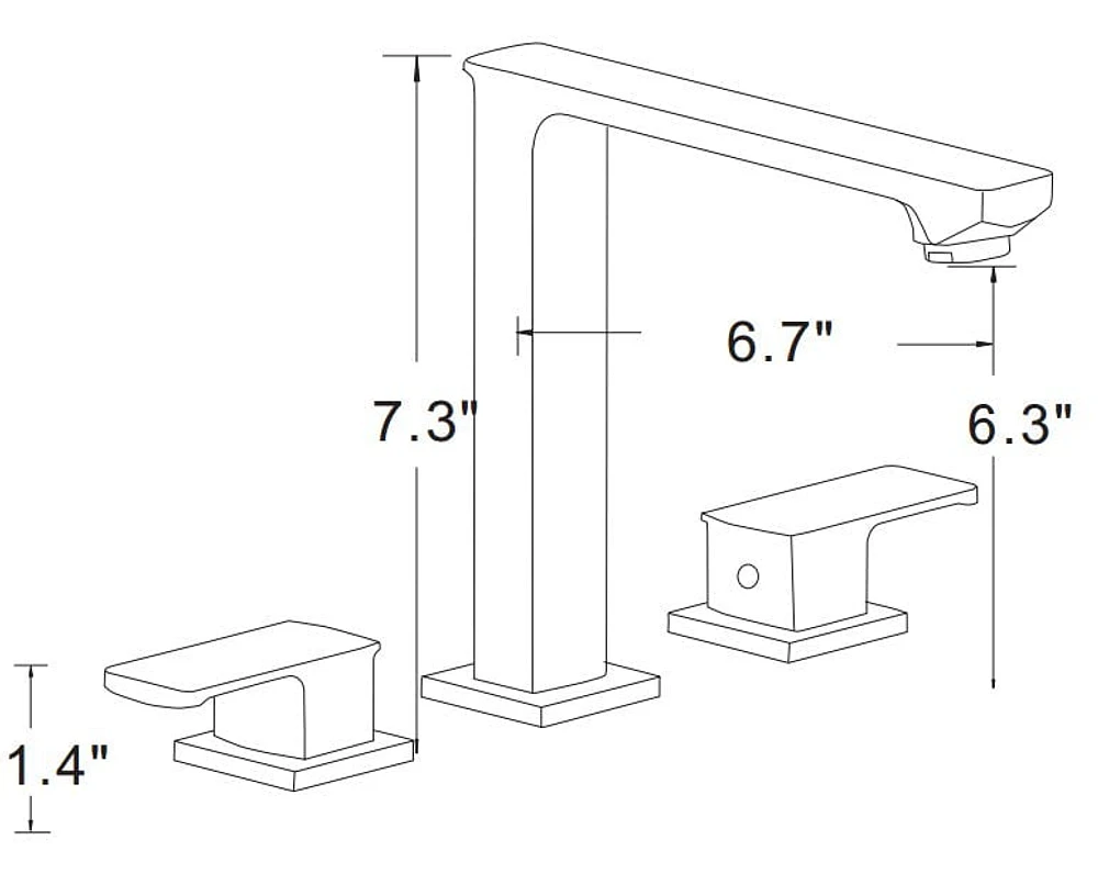 American Imaginations -in. W Above Counter White Bathroom Vessel Sink Set For 3H8-in. Center Faucet AI