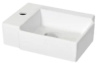 American Imaginations 16.25-in. W Wall Mount White Bathroom Vessel Sink Set For 1 Hole Left Faucet AI-17886