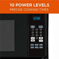 Commercial Chef 1.4 Cubic Foot Microwave with 10 Power Levels, Small Microwave with Push Button, 1100 Watt Microwave with Digital Control Panels