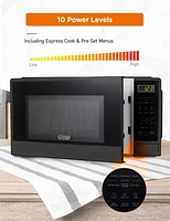 Commercial Chef 1.1 Cu Ft Microwave with 10 Power Levels, Small Microwave with Push Button, 1000W Countertop Microwave