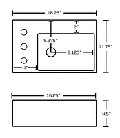 American Imaginations 16.25-in. W Above Counter White Bathroom Vessel Sink Set For 3H8-in. Left Faucet AI-22581