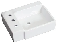 American Imaginations 16.25-in. W Above Counter White Bathroom Vessel Sink Set For 3H8-in. Left Faucet AI-22581