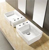 American Imaginations 16.25-in. W Above Counter White Bathroom Vessel Sink Set For 3H8-in. Left Faucet AI-22581