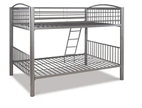 Conrad Full over Full Metal Bunkbed, Pewter