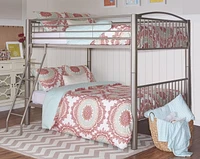 Conrad Full over Full Metal Bunkbed, Pewter